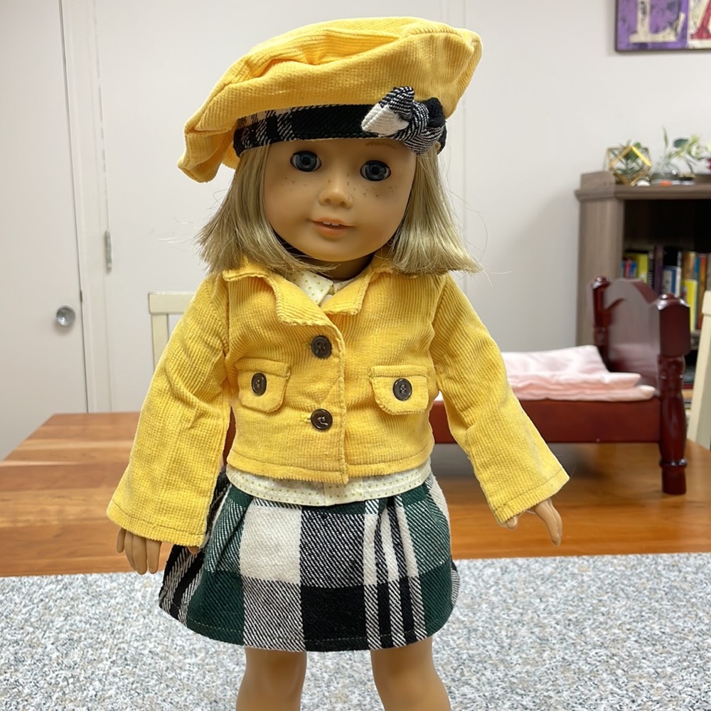 Handcrafted Tartan and Corduroy 4 Piece Outfit for American Girl 18” Dolls